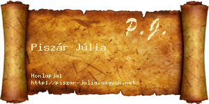 Piszár Júlia névjegykártya