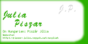 julia piszar business card